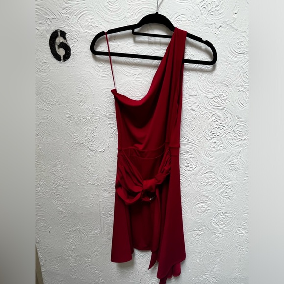 Halston One Shoulder Dress with Attached Belt NWT - Picture 12 of 14